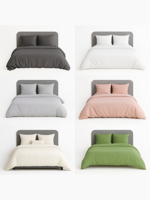 Completo letto tinta unita micro lavata - Kiabi Completo letto tinta unita micro lavata - Kiabi