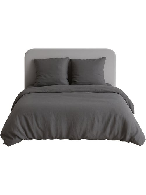 Completo letto tinta unita micro lavata - Kiabi Completo letto tinta unita micro lavata - Kiabi