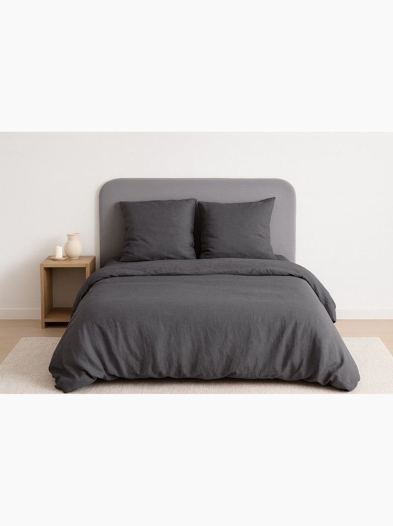 Completo letto tinta unita micro lavata Grigio antracite - Kiabi
