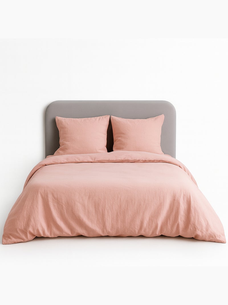 Completo letto tinta unita micro lavata Rosa - Kiabi