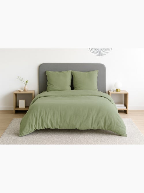 Completo letto tinta unita micro lavata - Kiabi Completo letto tinta unita micro lavata - Kiabi