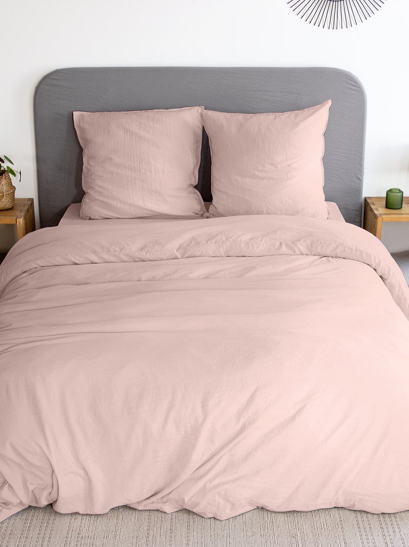 Completo letto tinta unita morbidissimo - 2 piazze ROSA - Kiabi