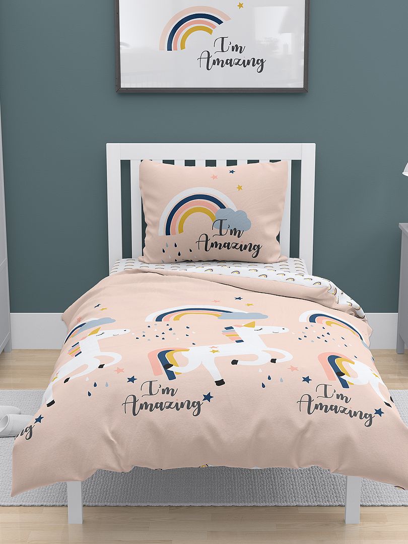 Unicorno, Lenzuolo Letto Singolo Bambina, Completo Letto, Rosa