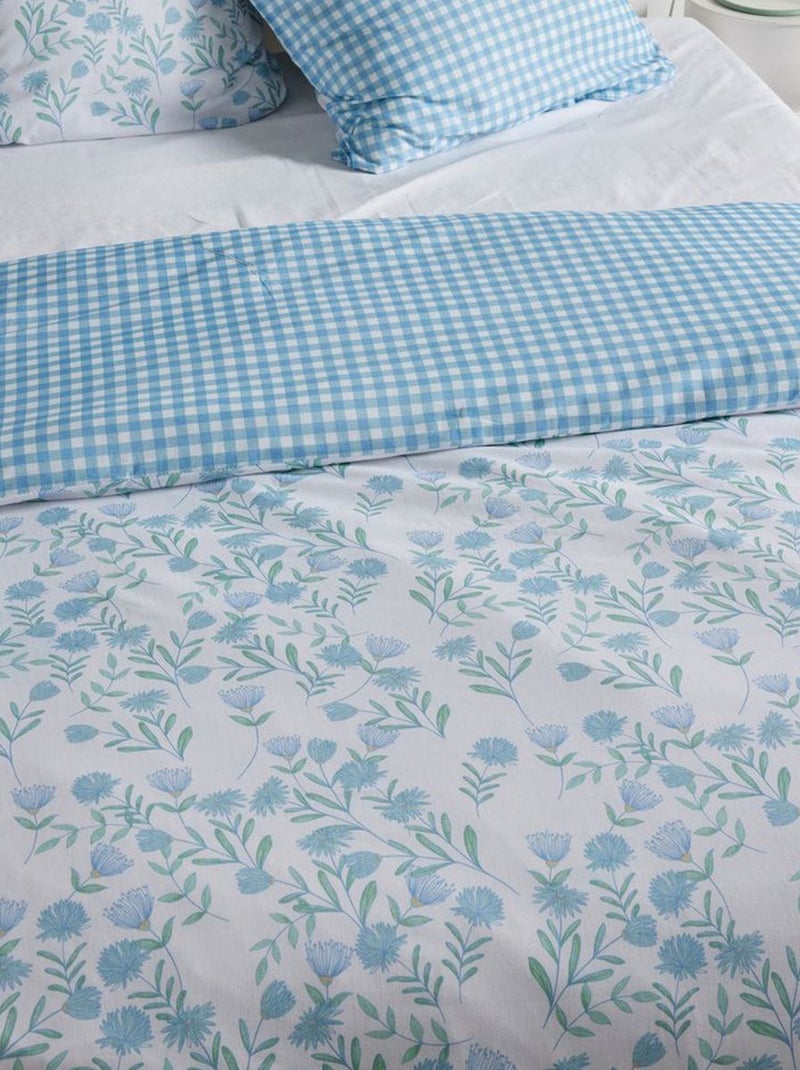 Completo letto vichy reversibile - 2 persone Blu - Kiabi