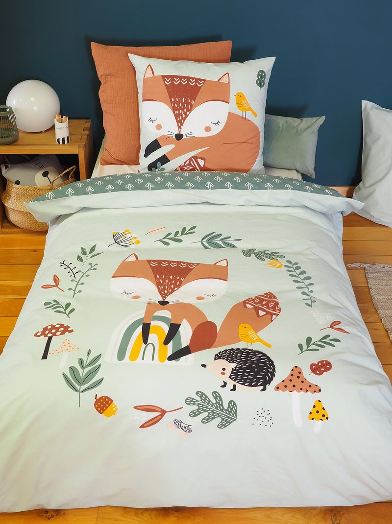 Completo letto volpe - 1 piazza VERDE - Kiabi