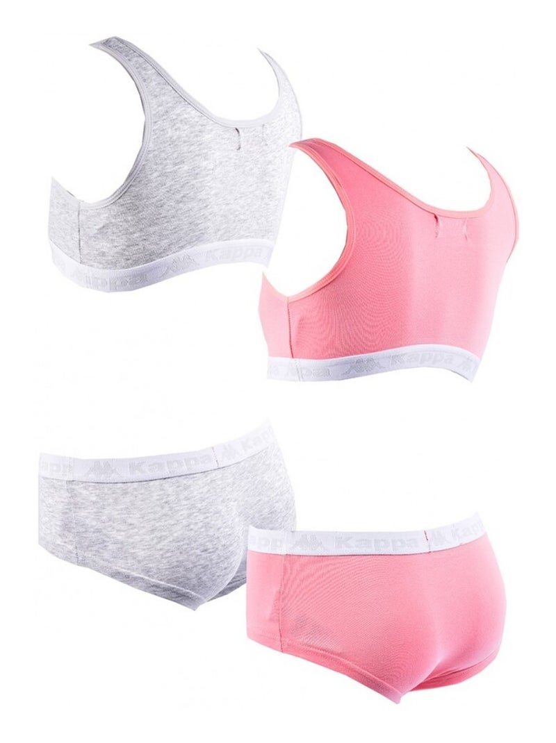 Completo Lingerie Bambina KAPPA - Confezione da 2 Grigio rosa - Kiabi