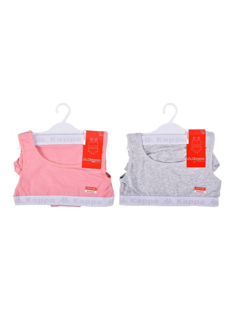 Completo Lingerie Bambina KAPPA - Confezione da 2 Grigio rosa - Kiabi