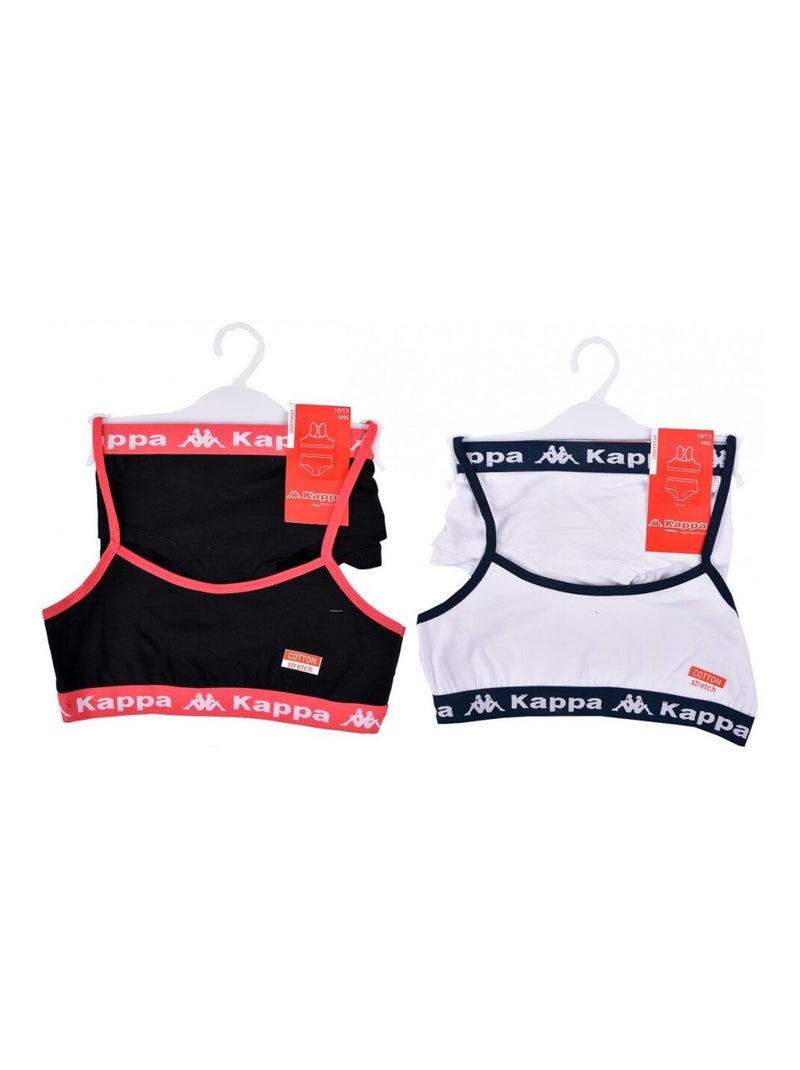 Completo Lingerie Bambina KAPPA - Confezione da 2 Nero Bianco - Kiabi
