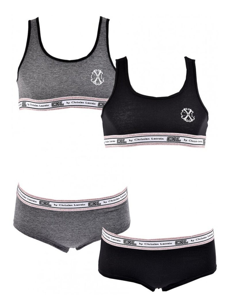 Completo Lingerie CXL BY LACROIX X2 - Confezione da 2 Grigio nero - Kiabi