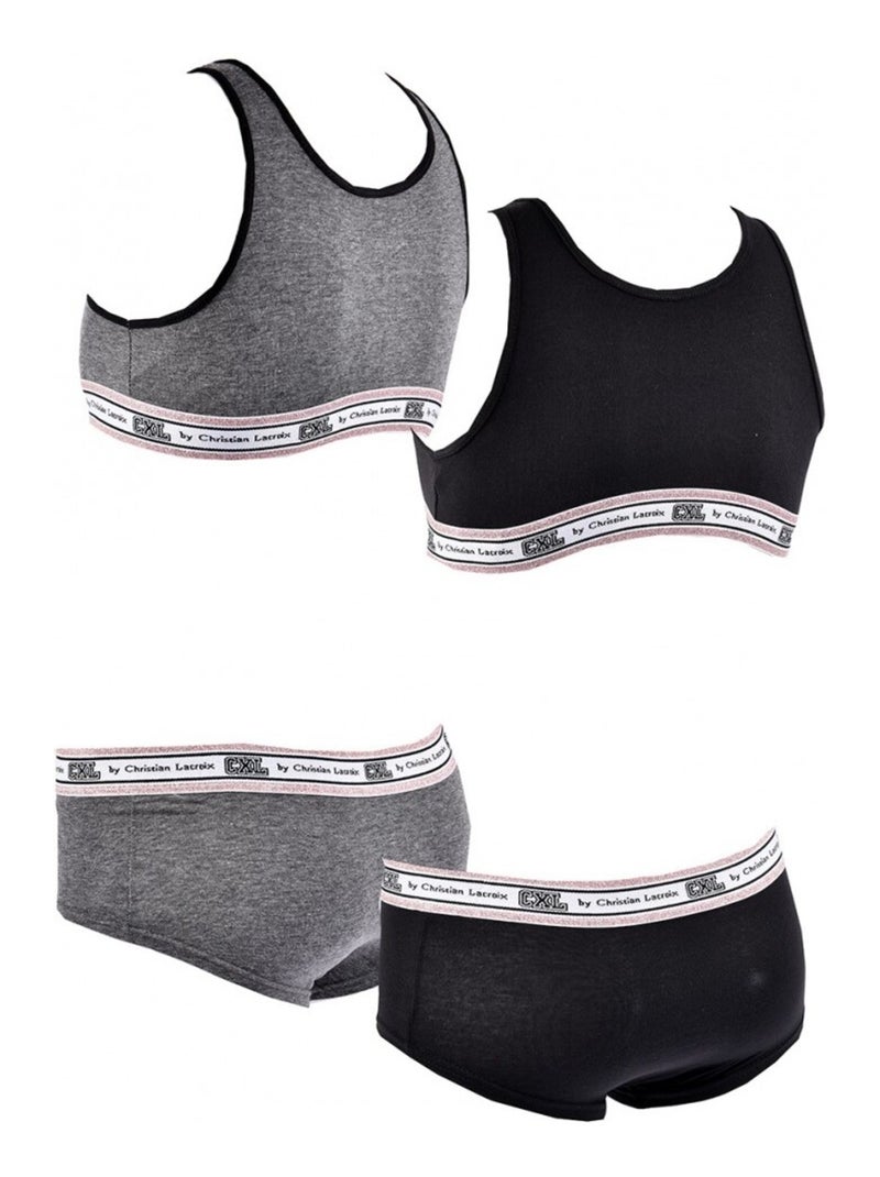 Completo Lingerie CXL BY LACROIX X2 - Confezione da 2 Grigio nero - Kiabi
