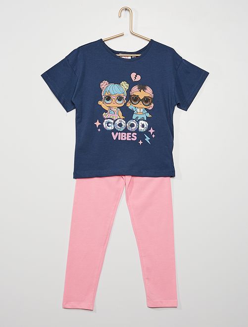 Completo 'LOL Surprise' t-shirt + leggings - BLU - Kiabi - 17.00€