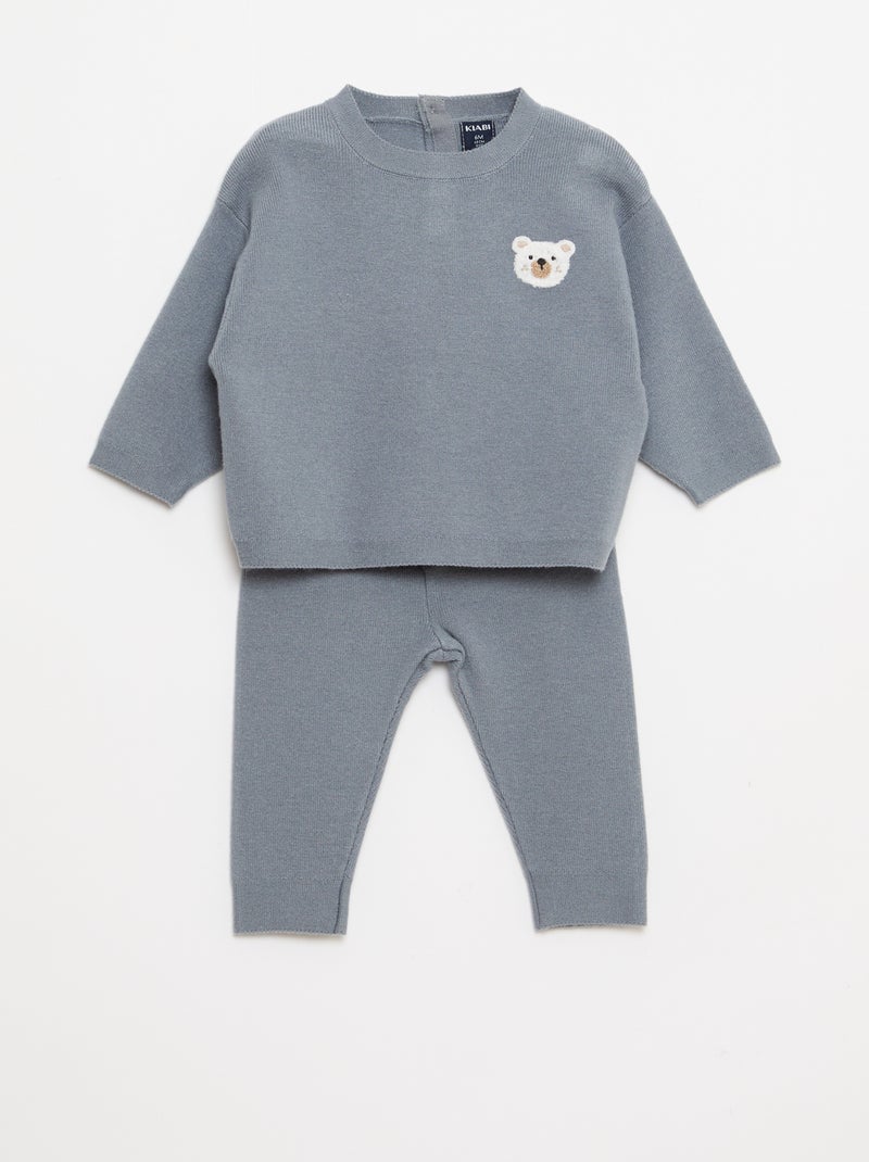 Completo maglia pantaloni in maglia Blu Neonato Kiabi