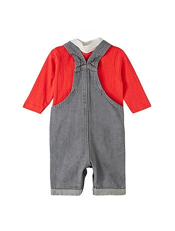 Completo maglietta a maniche lunghe e salopette neonato Lee Cooper