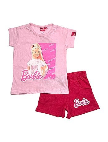 Completo maglietta e short Barbie