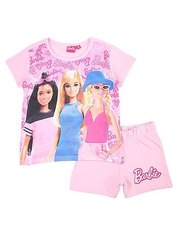 Completo maglietta e short Barbie