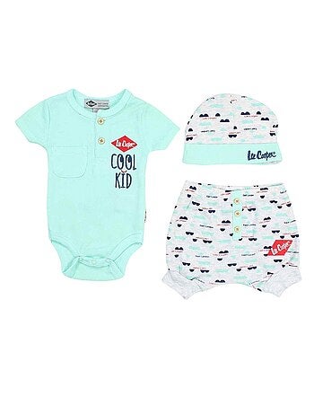 Completo maglietta e short con cappello neonato Lee Cooper