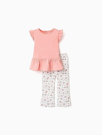 Completo maglietta in cotone e pantaloni a costine
