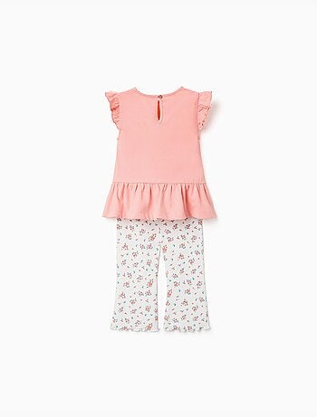 Completo maglietta in cotone e pantaloni a costine