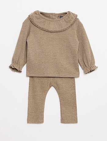 Completo maglietta + leggings con peluche - 2 pezzi