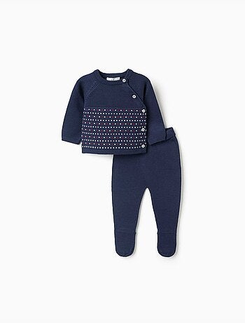 Completo maglione e pantaloni con jacquard