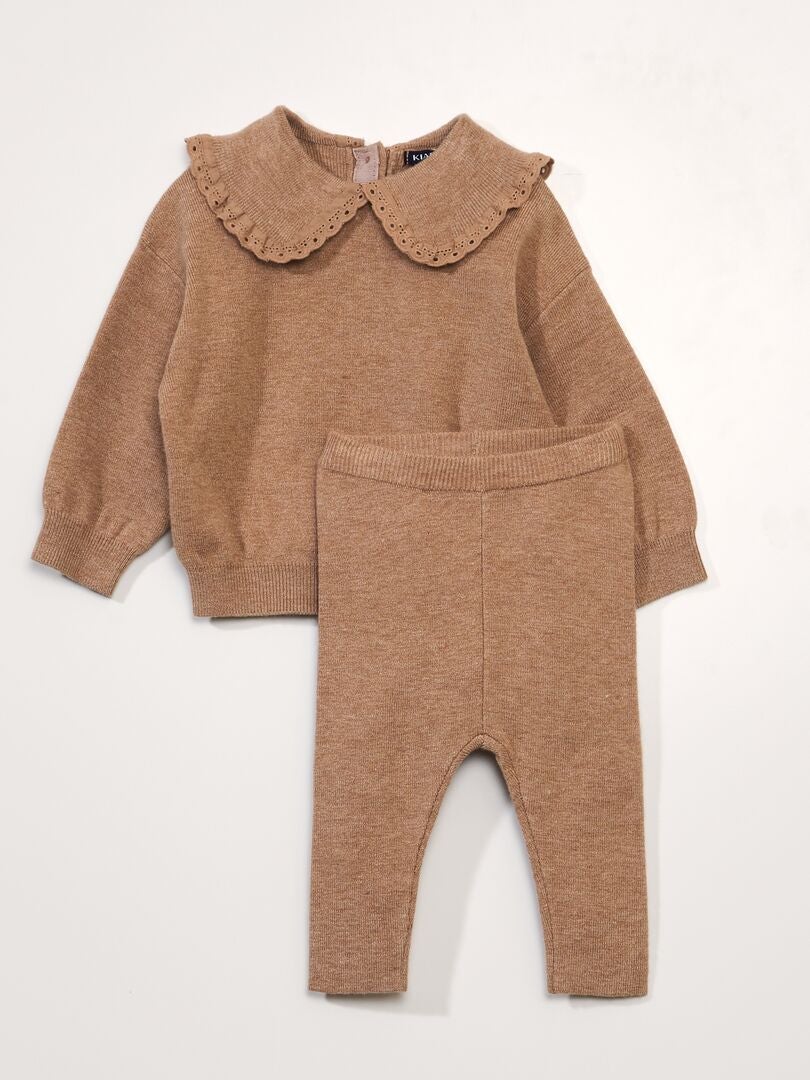 Completo maglione + leggings a coste BEIGE - Kiabi