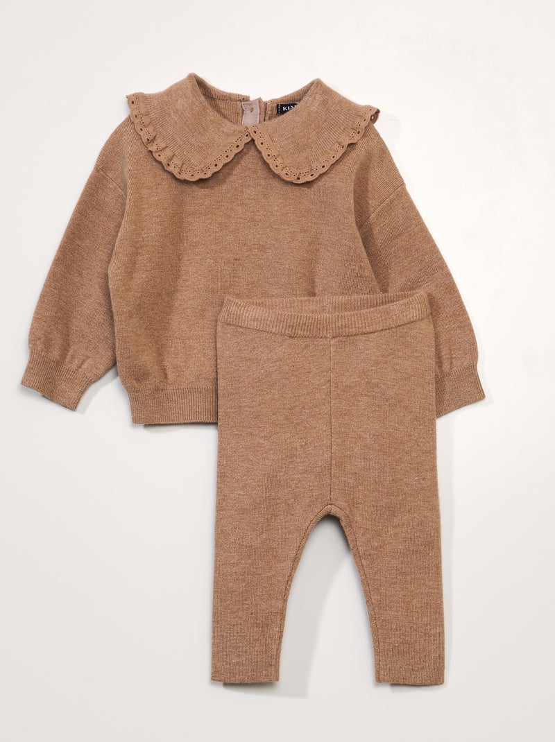Completo maglione + leggings a coste BEIGE - Kiabi