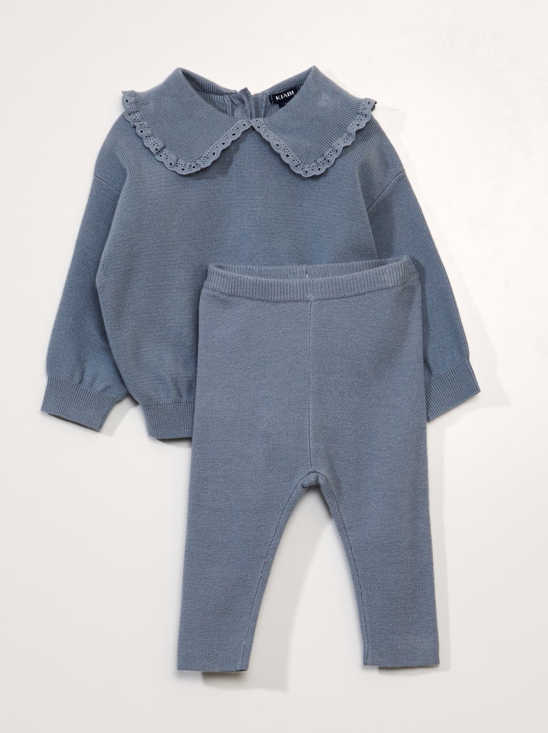 Completo maglione + leggings a coste BLU - Kiabi