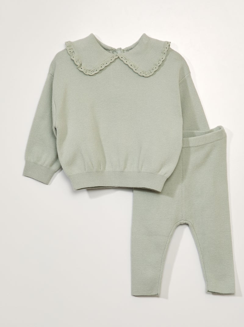 Completo maglione + leggings a coste grigio mercurio - Kiabi