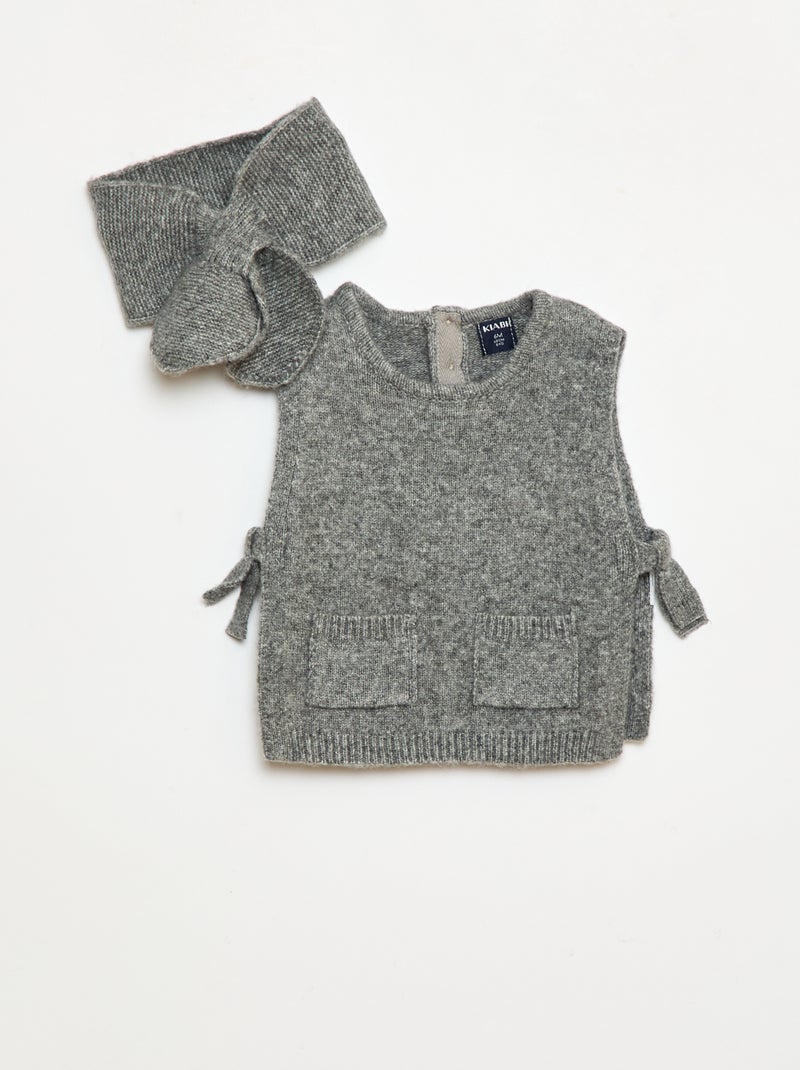 Completo maglione + sciarpa sottile Grigio - Kiabi