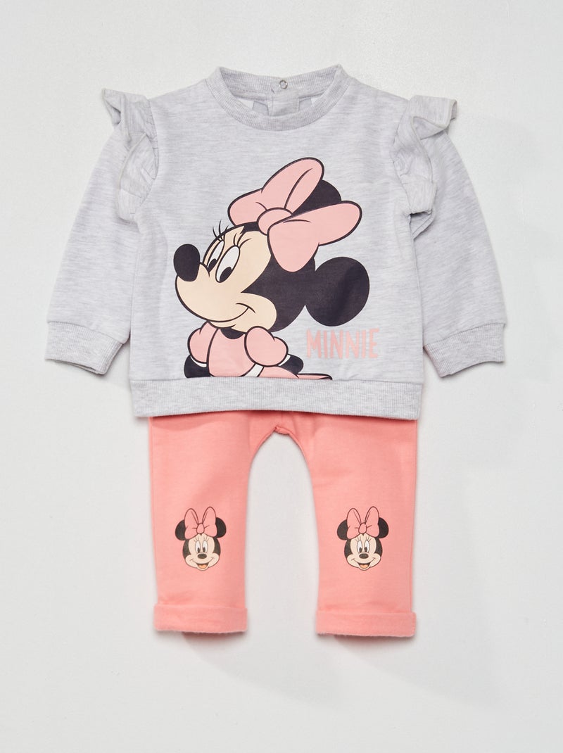 Completo 'Minnie' in tessuto felpato grigio - Kiabi