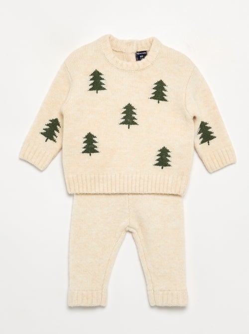 Completo 'Natale' 2 pezzi - Maglione + leggings - Kiabi Completo 'Natale' 2 pezzi - Maglione + leggings - Kiabi