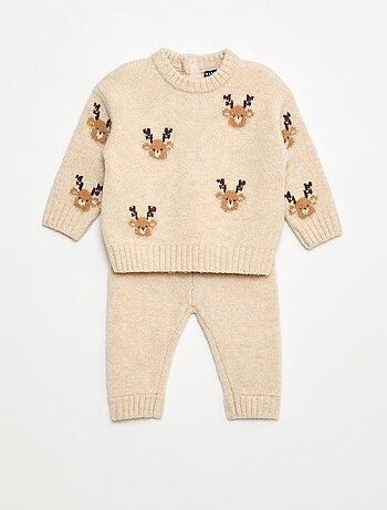 Completo Natalizio Maglia + leggings in maglia animato