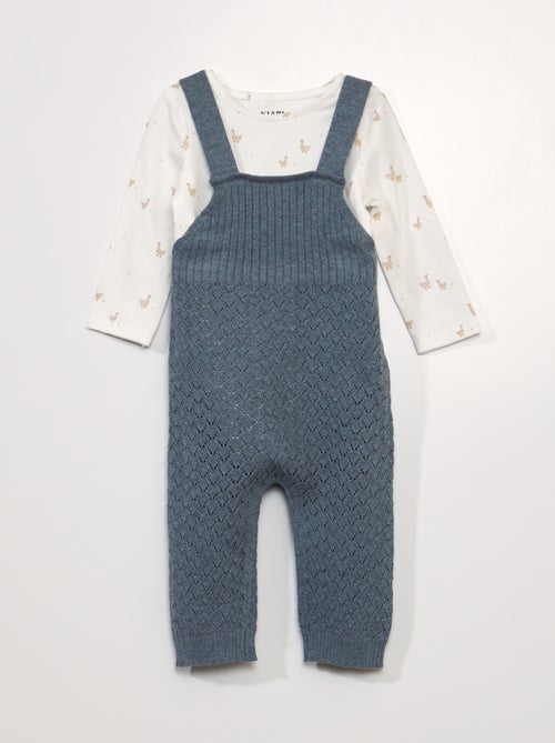 Completo neonato body + salopette - 2 pezzi - Kiabi