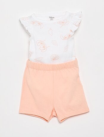 Completo notte "Disney" - body con volant + pantaloncini