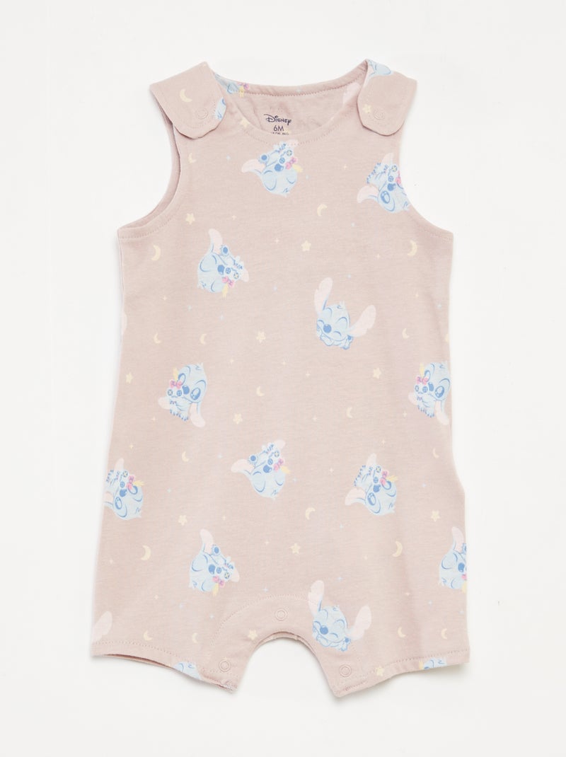 Baby Pretty Pagliaccetto Con Piedini Per Neonata - Stampa Rosa Inglese, 100% Cotone, Poppers Nichel-Free, Taglia 0-3 Mesi - 2