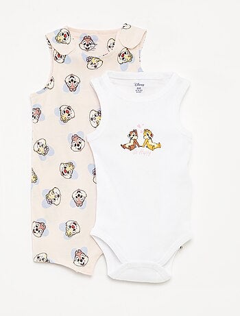 Completo pagliaccetto + body 'Disney' - 2 pezzi