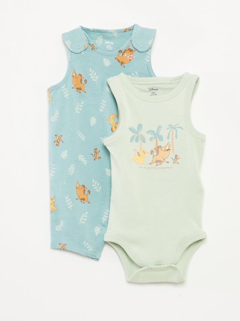 Completo pagliaccetto + body 'Disney' - 2 pezzi VERDE - Kiabi