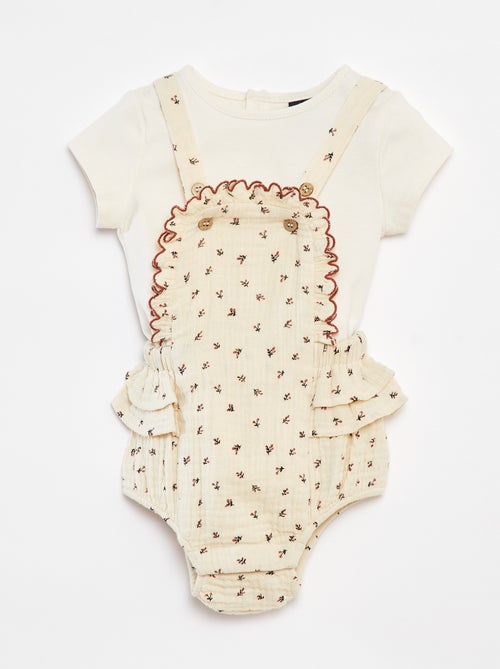 Completo pagliaccetto con salopette + t-shirt - Kiabi