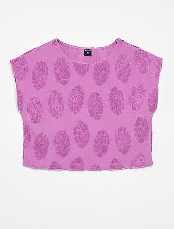 Completo pantaloncini + T-shirt con dettagli in maglia bouclé