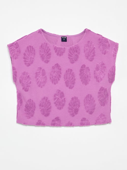 Completo pantaloncini + T-shirt con dettagli in maglia bouclé - Kiabi