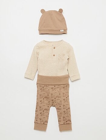 Completo pantalone + body + berretto 'Simba' - 3 pezzi
