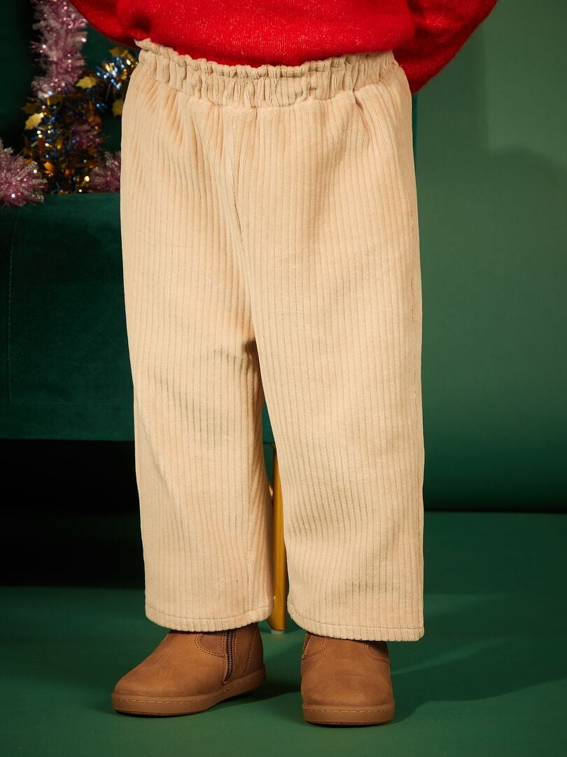 Completo pantaloni in velluto + calzini - 2 pezzi BEIGE - Kiabi