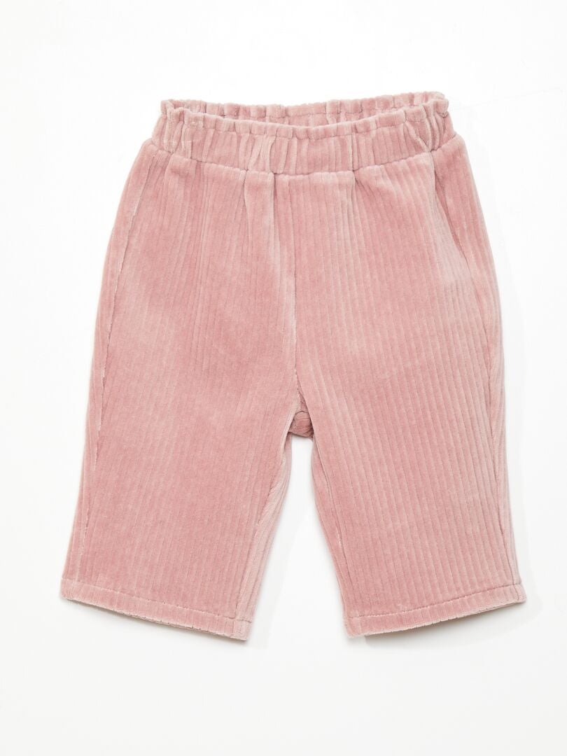 Completo pantaloni in velluto + calzini - 2 pezzi ROSA - Kiabi