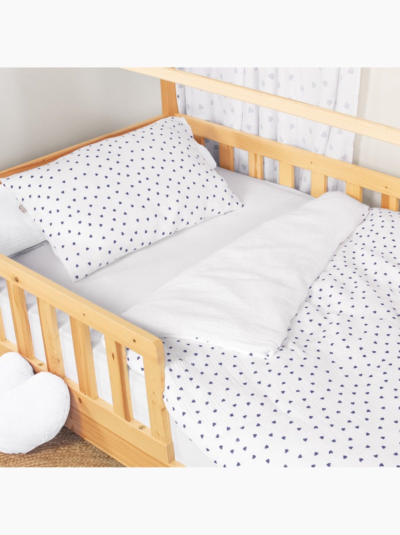 Completo per lettino reversibile in garza di cotone | sevira kids | sevira kids Blu - Kiabi
