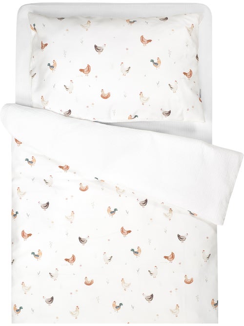 Completo per lettino reversibile in garza di cotone | sevira kids | sevira kids - Kiabi