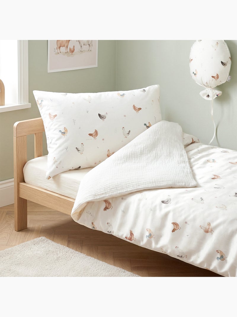 Completo per lettino reversibile in garza di cotone | sevira kids | sevira kids Ecru - Kiabi