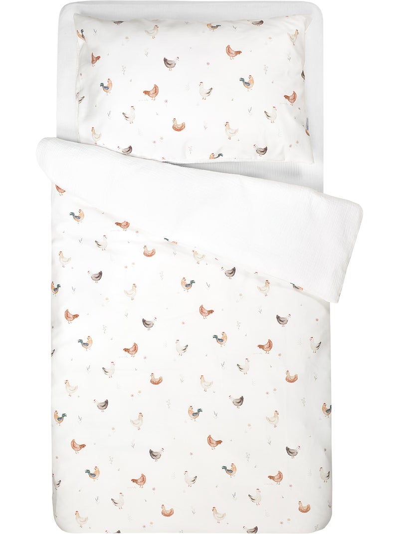 Completo per lettino reversibile in garza di cotone | sevira kids | sevira kids Ecru - Kiabi