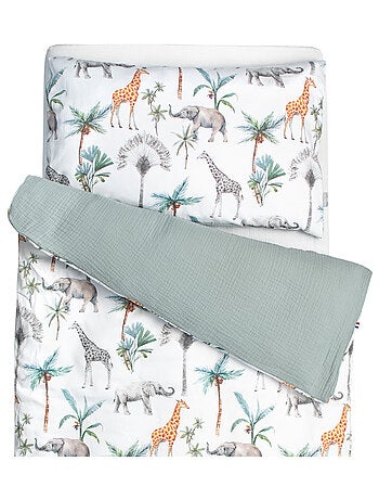 Completo per lettino reversibile in garza di cotone | sevira kids | sevira kids