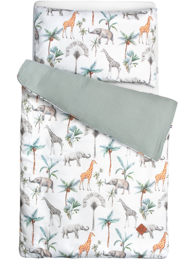 Completo per lettino reversibile in garza di cotone | sevira kids | sevira kids Verde - Kiabi