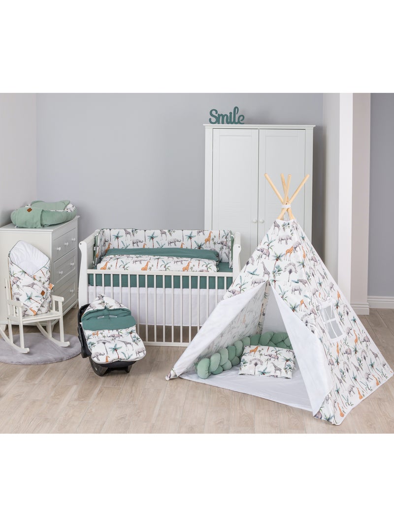 Completo per lettino reversibile in garza di cotone | sevira kids | sevira kids Verde - Kiabi